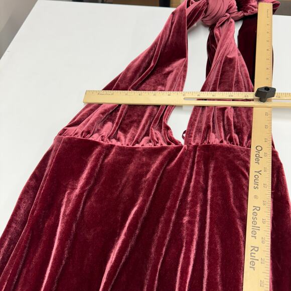 Revelry Dress Womens Medium Maroon Velvet Micah Convertible Bridesmaids Maxi - Picture 11 of 12